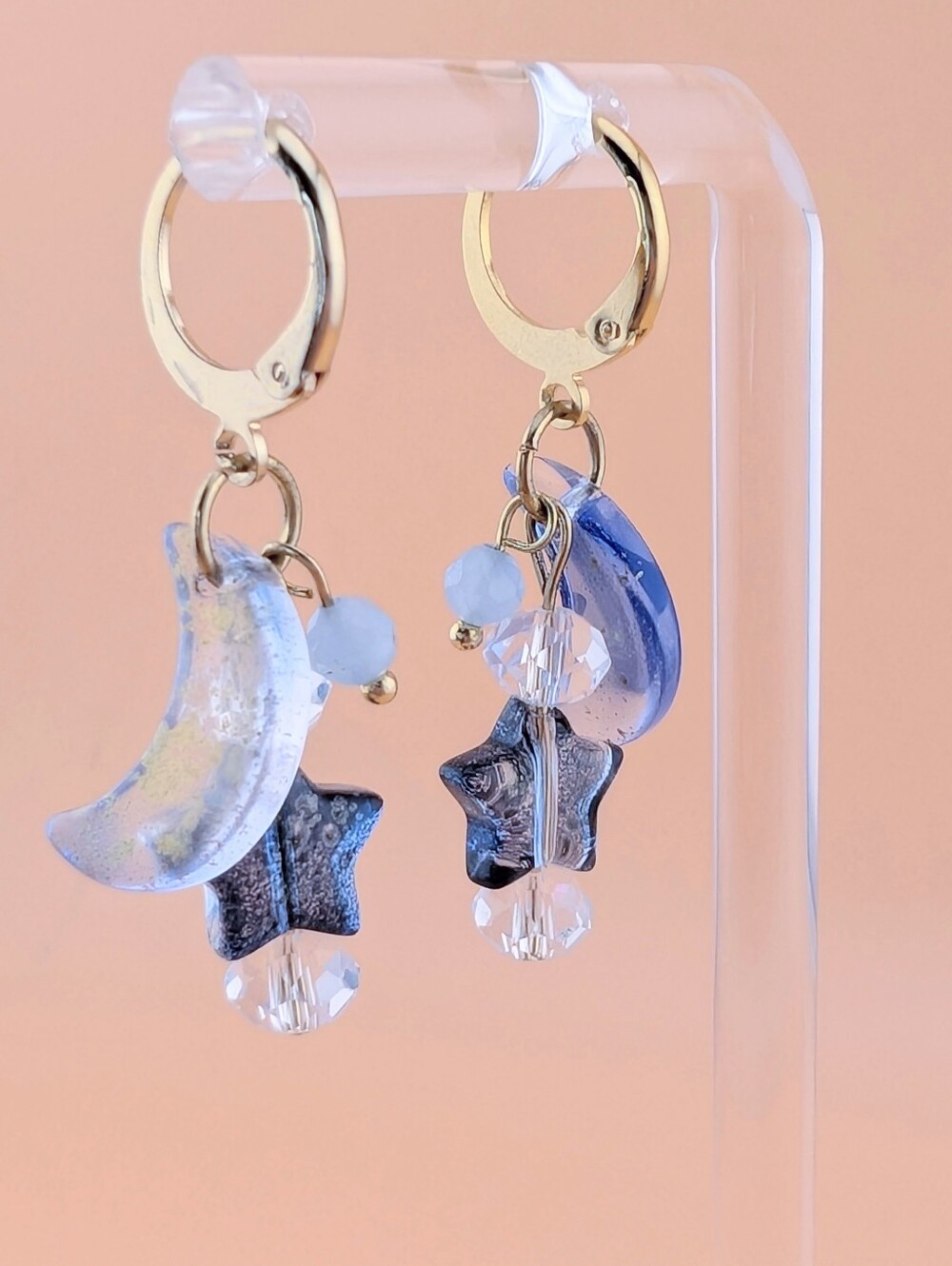 NWT Celestial Star & Moon Gold Drop Dangle Earrings